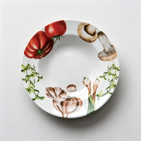 Assiettes en porcelaine personnalisées en porcelaine fine, couleur personnalisée, écologiques et jetables pour la maison ou les présentations