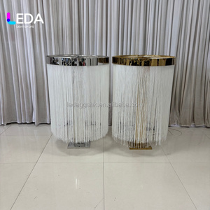 LEDA High Quality <b>Wedding</b> Centerpiece Shiny Gold Flower Stand Bead Curtain Decorative <b>Props</b> for <b>Wedding</b> Party Decor - Product Image 4