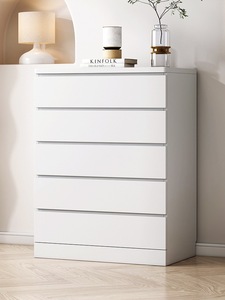 Cómoda Moderna Alta de MDF con 6 Cajones <span class=keywords><strong>y</strong></span> Diseño de Paneles para Dormitorio, Mueble de Noche <span class=keywords><strong>y</strong></span> Aparador para Sala de Estar - Product Image 4