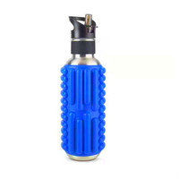 Logo personnalisé OEM Sport rouleau en mousse souple étanche en acier inoxydable flacon bouteille d'eau pour la course à pied randonnée camping