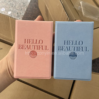 Zonyin haute qualité pliant Rectangle Pu cuir debout miroir de maquillage Logo en relief Portable bureau miroir de poche pour voyage