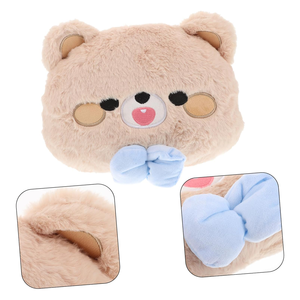 Visage de broderie délicate belles oreilles arc bleu peluche dessin animé ours cou Pad avec sangle fixe décor de voiture oreiller de siège de voiture de luxe - Product Image 3