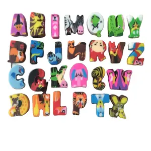 Soododo Fancy alphabet shape customized colorful animal pencil eraser