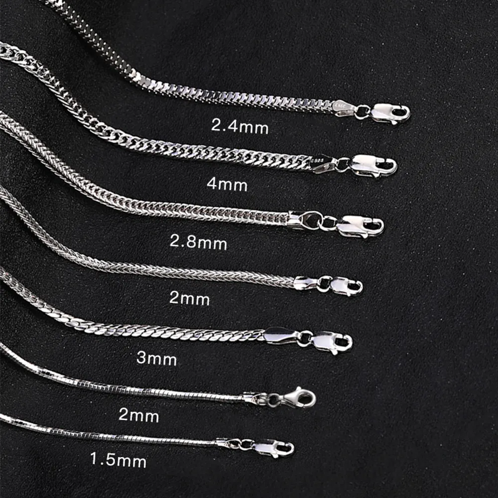 925 Sterling Silver Link Chain Rope Chain Necklace Fashion Hip hop Jewelry necklace men