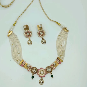 Elegante Juego de Joyería Tradicional de Plata 925 con Piedras Rosas y Verdes, con Collar y Aretes con Diseño Floral - Product Image 2