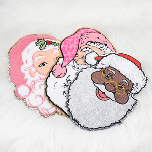 Bán Buôn Lễ Hội Phong Cách Kích Thước Lớn Chenille Giáng Sinh Các Bản Vá Lỗi Thêu Kỳ Nghỉ Santa Tùy Chỉnh Vá Cho Quần Áo - Product Image 3