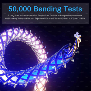 3.3FT RGB đầy màu sắc phát sáng USB Loại C nhanh chóng sạc cáp truyền dữ liệu RGB dần dần dẫn ánh sáng lên USB A đến C 66W/6A siêu bền - Product Image 6