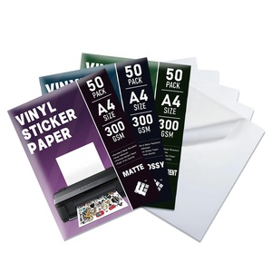 Adesivi Impermeabili Opachi Autoadesivi Bianchi Lucidi Stampabili Foglio Trasparente <span class=keywords><strong>A4</strong></span> Carta Adesiva in Vinile per Stampanti a Getto d'Inchiostro - Product Image 5