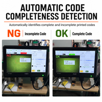 Imprimante jet d'encre TIJ en ligne avec système d'inspection par vision intelligente pour la vérification automatique de la date d'expiration, du code-barres et du code QR
