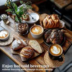 Jianna 8pcs 4.3 Inch Woven Cotton Rope Classic Coaster Set 8 Colors Portable Home Decor Coffee Table Business Tea <b>Cups</b> <b>Saucers</b> - Product Image 6