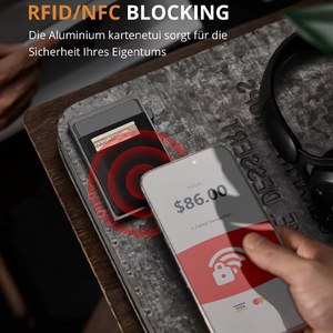 Bán buôn tối giản thẻ trường hợp Ví siêu mỏng kim loại nhôm Ví RFID chặn tự động Pop Up chủ thẻ tín dụng ví - Product Image 4