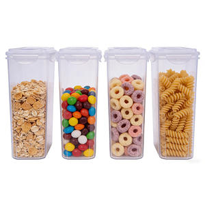 Conteneur à céréales de 3,7 L, idéal pour le stockage des aliments secs, avec couvercle hermétique bleu, lot de 4 pour céréales, collations et sucre - Product Image 2