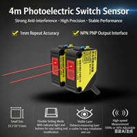 Capteur photoélectrique carré rétro-réfléchissant 10-30V NPN NO, série de capteurs optiques laser, détection 4M, IP65