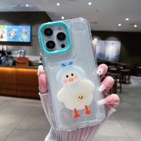 Étui de protection transparent pour objectif d'appareil photo avec support Anime pour iPhone 11 12 13 14 15 16 17 18 Pro Max