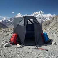 Tente de camping et sauna Warmfire étanche toutes saisons, type étendu, une chambre, en tissu Oxford triple, pour 6-8 personnes, idéale pour la pêche sur glace et l'hiver (plus de 3000 mm)