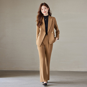 Women's Wool Suit Set Solid Color Anti-Wrinkle Professional Office Wear - Product Image 2
