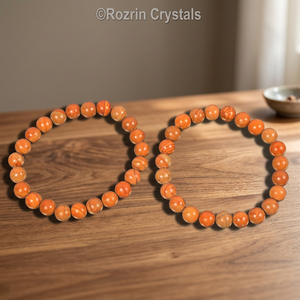 โรซริน คริสตัลส์ สร้อยข้อมือประดับลูกปัดวงกลมสีน้ำตาลแจสเปอร์พร้อมเครื่องประดับหินคริสตัลธีม REIKI - Product Image 1