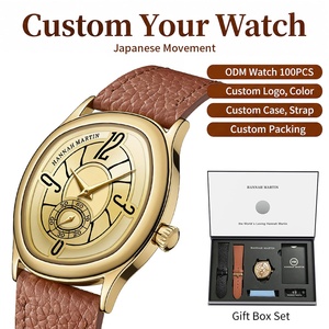 Fabricante de Relojes ODM, Reloj de Pulsera Vintage para Hombre, Esfera Irregular Personalizada, Reloj de Cuarzo, Juego de Regalo con Caja, Logotipo Personalizado - Product Image 1