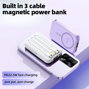 แบตสำรองไร้สายพกพา 15W ความจุ 5000mAh รองรับการชาร์จเร็ว PD 22.5W แบบแม่เหล็ก พร้อมสายชาร์จในตัวและหน้าจอ LED แสดงผลแบบดิจิตอล - Product Image 3