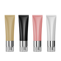 Pot à pompe sans air pour emballage de rouge à lèvres Matériau plastique PE Capacité de 30ml/50ml Couleur personnalisée Soins cosmétiques Protection solaire