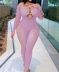 C0663 Hot Bán Cao Eo Ren Bodycon <span class=keywords><strong>Jumpsuit</strong></span> Sexy Nhanh Chóng Khô Thoáng Khí Lưới Dài <span class=keywords><strong>Net</strong></span> Giản Dị Tập Thể Dục Phong Cách Mới Bán Buôn - Product Image 3