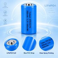 Batterie rechargeable LiFePO4 Tcbest IFR15270 3.2V 200mAh 640mWh pour lampes solaires, lampes d'urgence et appareils électroniques