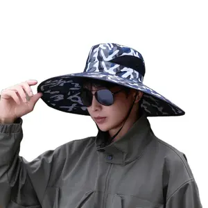Capa de proteção solar para esportes ao ar livre de fabricação profissional, balde camuflado, chapéu de secagem rápida respirável
