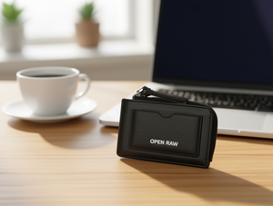 Portacarte Aperto Mezzo Avvolgente da 4 Pollici in Pelle PU con Chiusura a Cerniera per Carte di Credito - Product Image 2