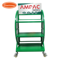Présentoir de batterie en métal robuste à 3 couches sur pied Support de batterie de voiture pour magasin de détail