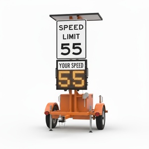 Panneaux de signalisation routière numériques à LED mobiles alimentés par énergie solaire GA pour affichage de la vitesse des véhicules dans les zones de stationnement autoroutières - Product Image 2