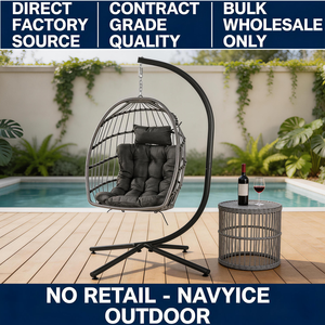 Foldable with Stand, 350 Lbs Portable Rattan <b>Hanging</b> Chair Indoor Outdoor, Mail Pack for OEM Wholesale - Product Image 3