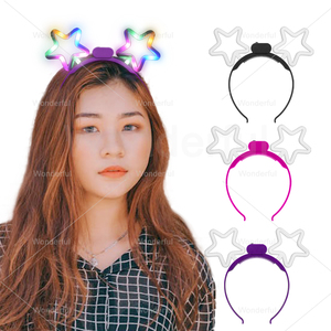 Serre-tête <span class=keywords><strong>LED</strong></span> néon personnalisable en forme d'étoile pour enfants, jouet de fête avec effet lumineux multicolore - Product Image 5