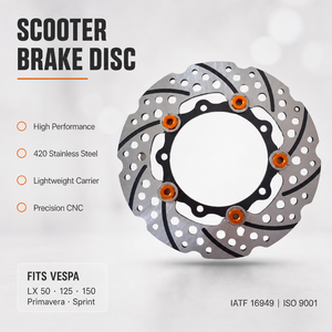 Disco Freno Anteriore Flottante Leggero da 200mm/220mm per Moto e Scooter, Compatibile con <span class=keywords><strong>Vespa</strong></span> <span class=keywords><strong>LX</strong></span> 50/125/150 Primavera Sprint - Product Image 1