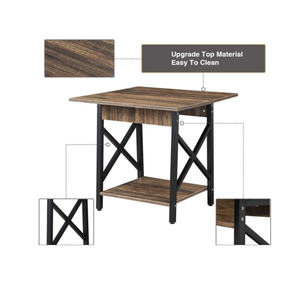<span class=keywords><strong>Mesa</strong></span> auxiliar de madera de Diseño Industrial de 24 pulgadas con estante de almacenamiento <span class=keywords><strong>Mesa</strong></span> de centro de fácil montaje con <span class=keywords><strong>nevera</strong></span> para sala de estar - Product Image 3