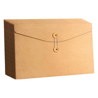 Carpeta de Papel Kraft Grueso Marrón A4/A5 de Gran Capacidad, con Cierre de Cordón Horizontal, Tamaño Personalizable, Impresión para Datos