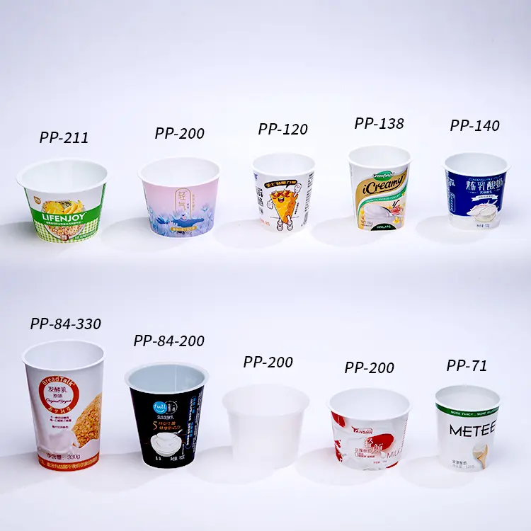 Vasos de plástico con impresión IML, contenedores desechables de plástico con diseños personalizados para alimentos, paquete de alimentos, para Yogurt