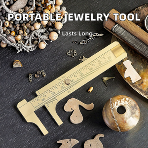 Cheap Good Quality Jeweler Portable <strong>Diamond</strong> Jewelry Measuring Tool for Ring Making 80mm Mini Brass Sliding Vernier Caliper <strong>Gauge</strong> - Product Image 3