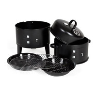 Barbecue au charbon de bois 3 en 1, fumoir portable, rôtissoire de barbecue d'extérieur, barbecue en acier pour le camping, fumoir-grill