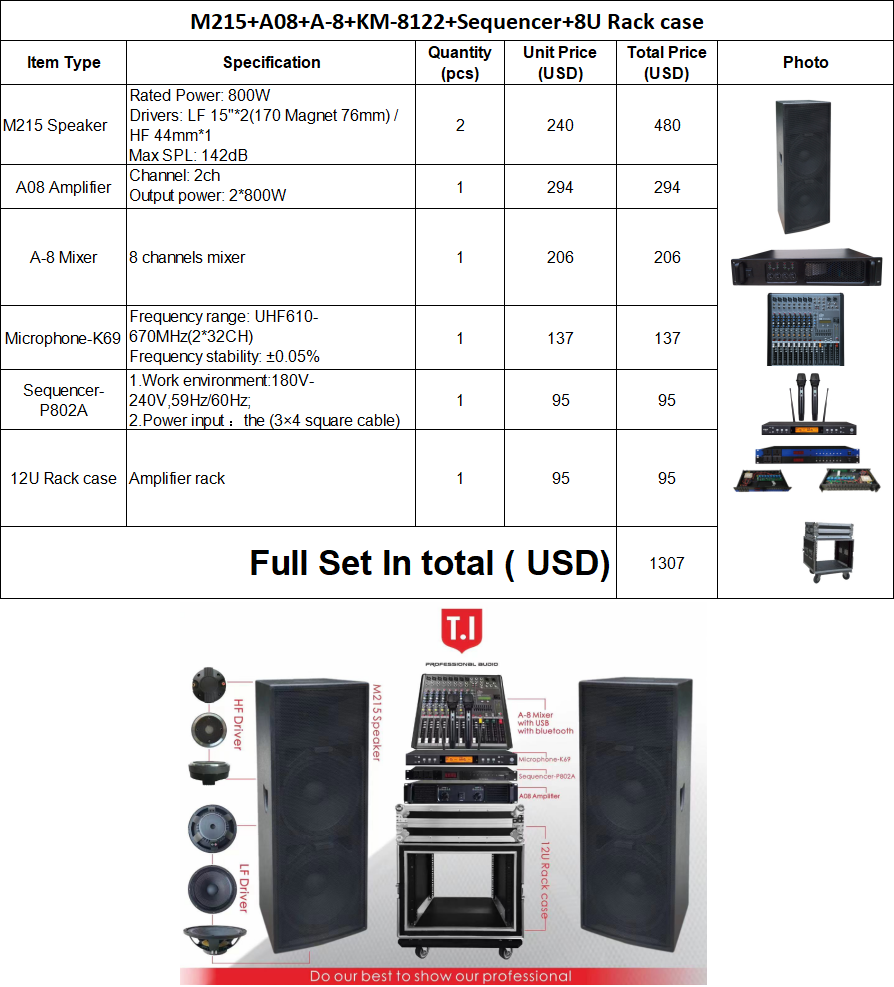 音響スピーカーシステム プロフェッショナル商業用スピーカー 800W デュアル15インチ