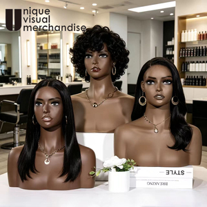 Tête de Mannequin Femme Noire Réaliste avec Épaules pour Présentation de Perruques - Idéale pour le Maquillage et la Mode - Product Image 1