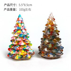 Mini Arbre de Noël en Résine pour Décoration Intérieure, Ornements de Bureau de Noël, Ensemble Décoratif Minimaliste Moderne Style Instagram - Product Image 4