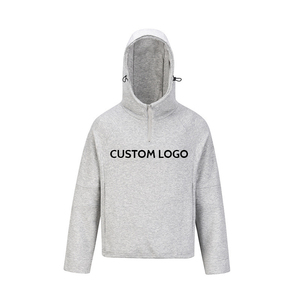 Sudadera con capucha y cremallera de un cuarto para hombre, con logo personalizado, estilo oversize, con capucha con cordón, para ropa casual urbana - Product Image 1