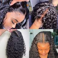 Perruques Lace Front Wigs brésiliennes vierges 10-30 pouces, perruques Afro crépues bouclées, cuticules vierges brutes, cheveux humains, livraison rapide