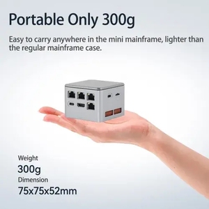 迷你电脑N5105 DDR4 8G 4以太网端口高清MI WIFI TPM2.0金属台式微型袖珍电脑，带冷却风扇 - Product Image 2