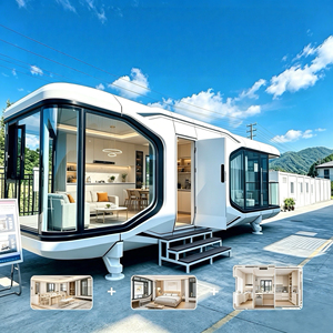 Capsule spatiale futuriste portable, maison intelligente préfabriquée pour le glamping, le camping, l'hébergement hôtelier avec salle de bain et cuisine - Product Image 1