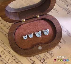 9 Aretes de Moda con Cristales Naturales de 6mm en Forma de Gato, con Gemas Coloridas, Plata 925, Joyería Antideslustre para Niñas - Product Image 2