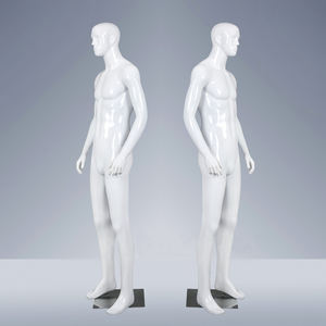 Maniquí Masculino de Cuerpo Completo Blanco Satinado con Rostro Realista, Maniquí de Plástico Blanco Brillante para Exhibición de Ropa Masculina - Product Image 4