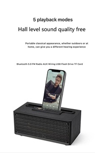 Sản phẩm bán chạy nhất caja Para altavos de madera enceinte Bois altavoces Hộp âm thanh gỗ cổ điển Bluetooh loa với đứng - Product Image 6
