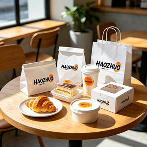 All-in-One Disposable Custom Logo <b>Bakery</b> Packaging Supply Recyclable Greaseproof Dessert Bread Coffee Packaging <b>Paper</b> Bag - Product Image 2