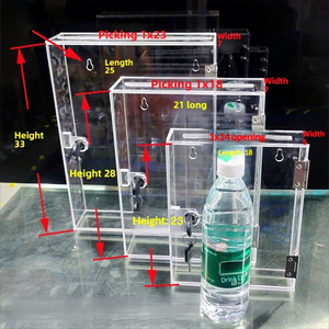Boîtes de recyclage murales ultra-minces en acrylique transparent dépoli pour reçus, petits tickets, tickets de rejet et documents, avec <span class=keywords><strong>serrure</strong></span> - Product Image 4